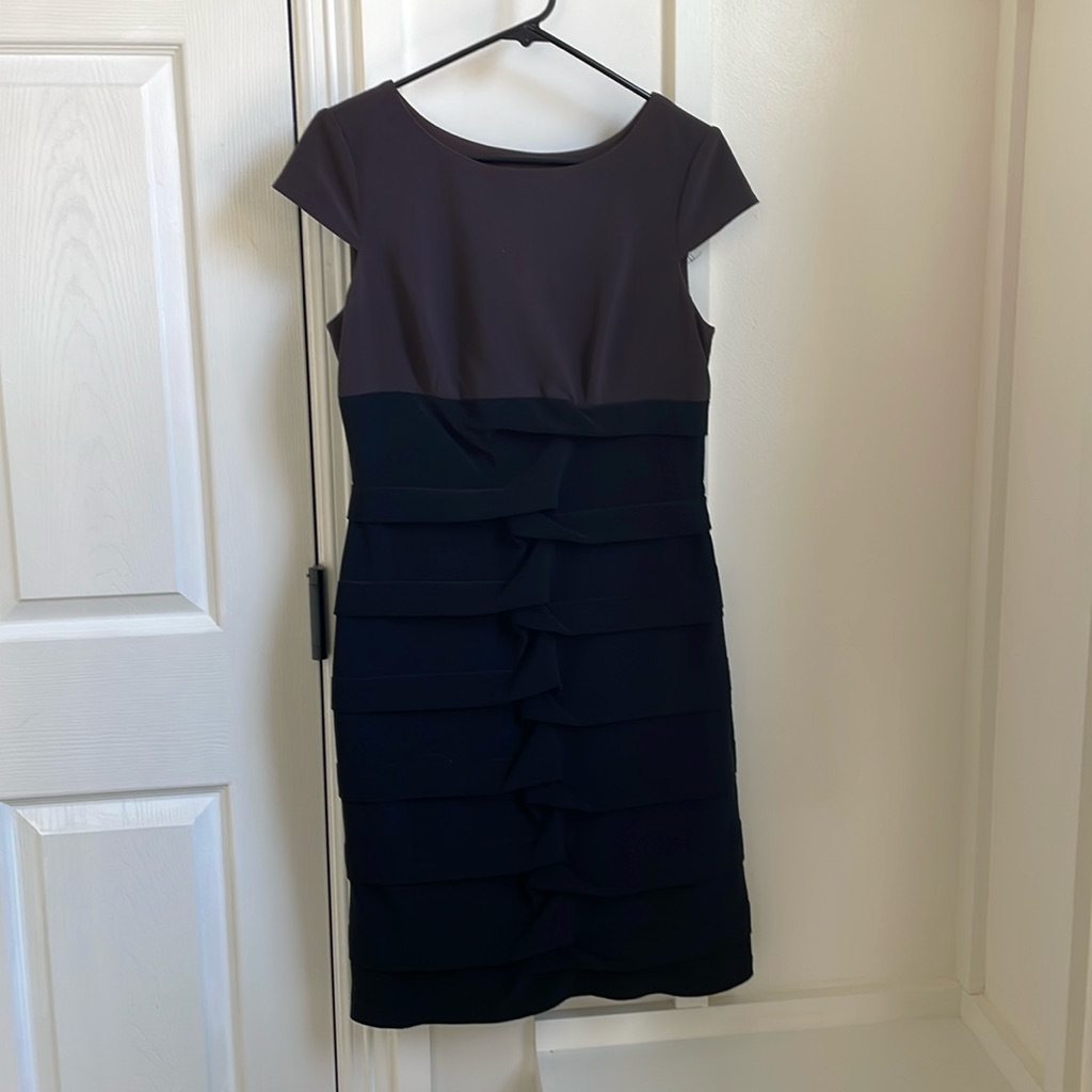 Women’s Adrianna Papell Dress. Size 10. Plum And Black In Color.